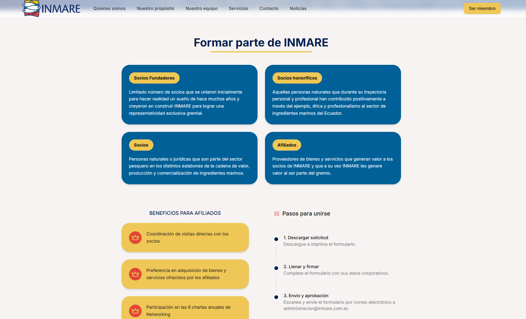 Vista del proyecto LANDING PAGE INMARE — imagen 2 de 4